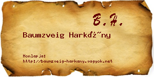 Baumzveig Harkány névjegykártya